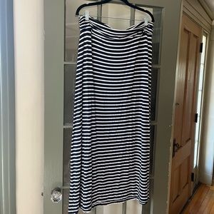 J. Crew Navy & White Striped Maxi Skirt